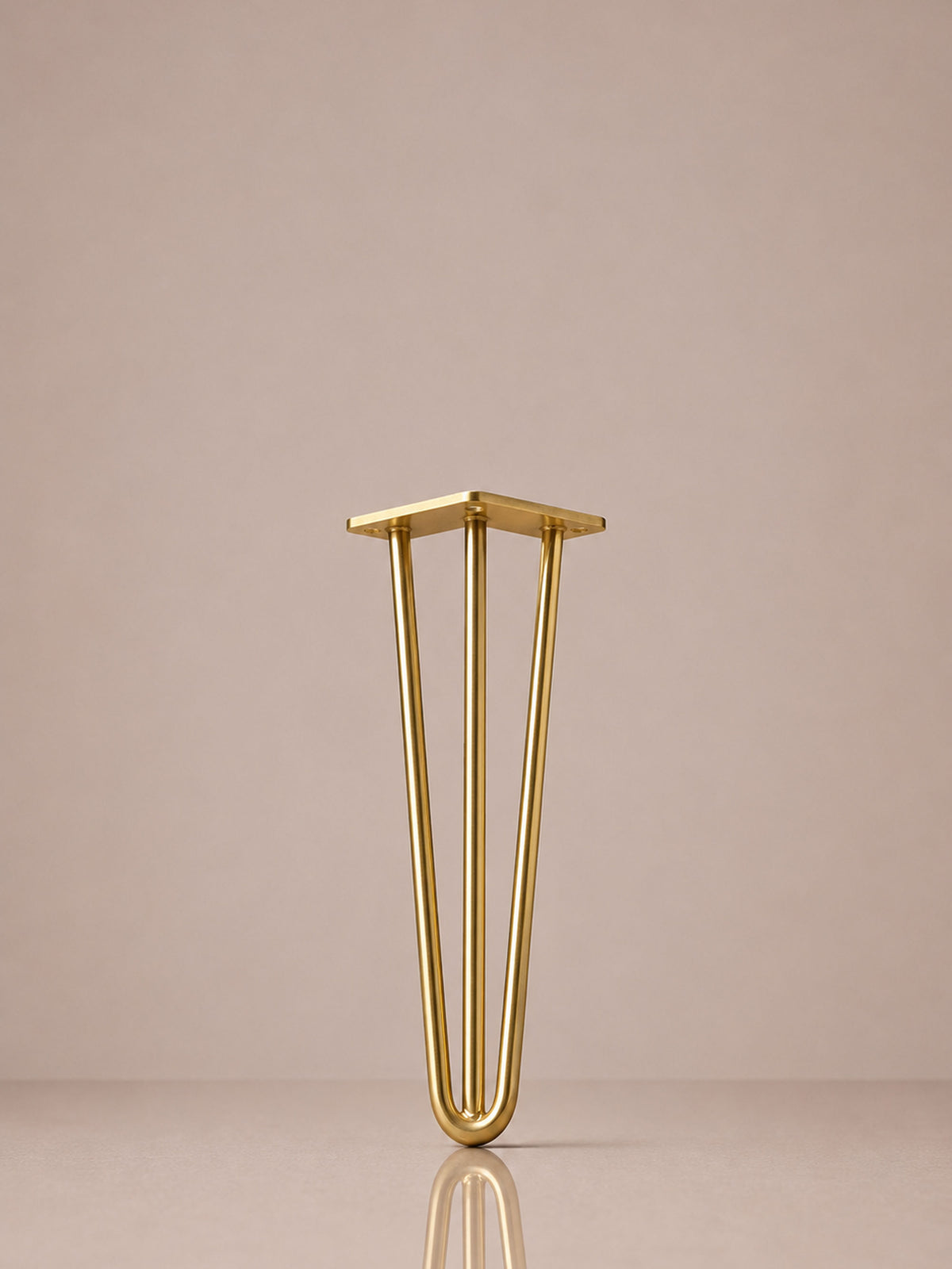 Hairpin bordben, 3 stænger, 35 cm Messing