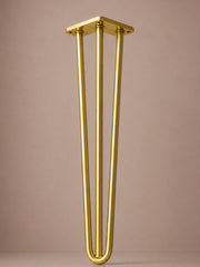 Hairpin bordben, 3 stænger, 71 cm - Messing