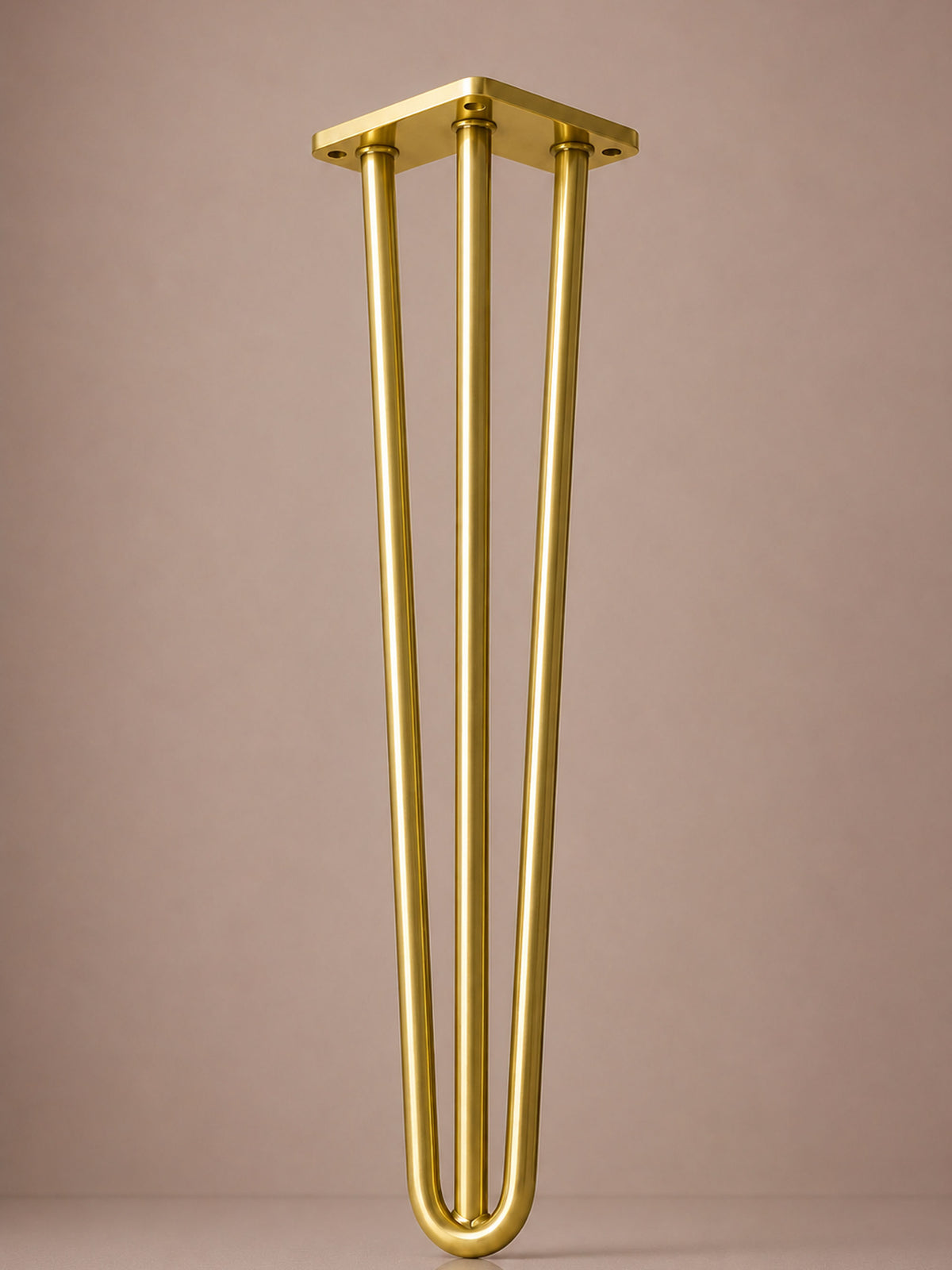 Hairpin bordben, 3 stænger, 71 cm - Messing