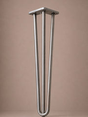Hairpin bordben, 3 stænger, 71 cm - Raw Metal