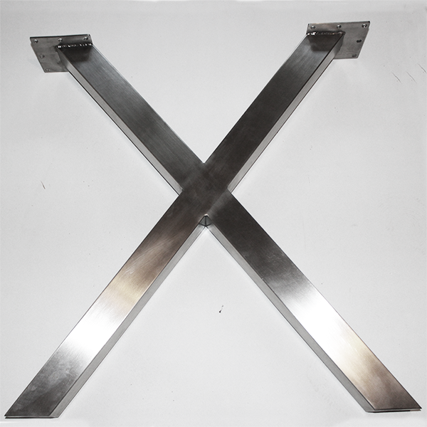 Børstet rustfri stå X formede bordben 71cm